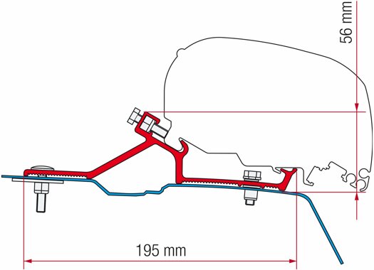 Fiamma Kit Renault Master H2, Opel Movano H2, Nissan NV400 H2, silber