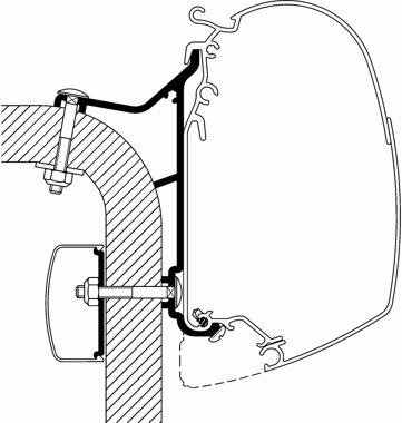 Thule Omnistor Adapter Hymer B2-Klasse, Lnge 4 m