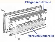 Fliegenschutzrollo fr S4-Fenster, 600 mm, 700 mm, 600 mm, 700 mm, 600, 700