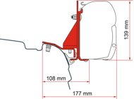 Markisen-Adapter fr F45 und F43van VW T5/T6/T6.1 mit Reimo Multirail