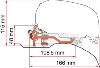 F80S/F85L Flachadapter-Kit fr Hochdach H2 - Silber