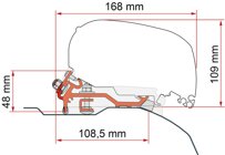 F80S / F85L Flachadapter-Kit fr Hochdach H2 - Silber