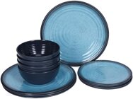 Flamefield Geschirrset-Set Premium Granite-Aqua, 12-teilig