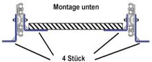 Befestigung fr Vollauszug, Lnge: 711 mm, 2x L-Winkel