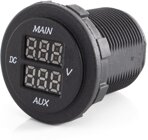 Dual LED Voltmeter (MAIN / AUX) fr Fahrzeug- und Bordbatterie