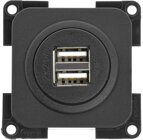 USB-A-Doppelladesteckdose 5 V / 2 x 2,5 - Schiefergrau