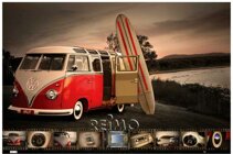 20 Maxi-Poster VW Collection: VW Bus Surfboard