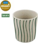 4er Set Becher - MONSTERA STRIPES